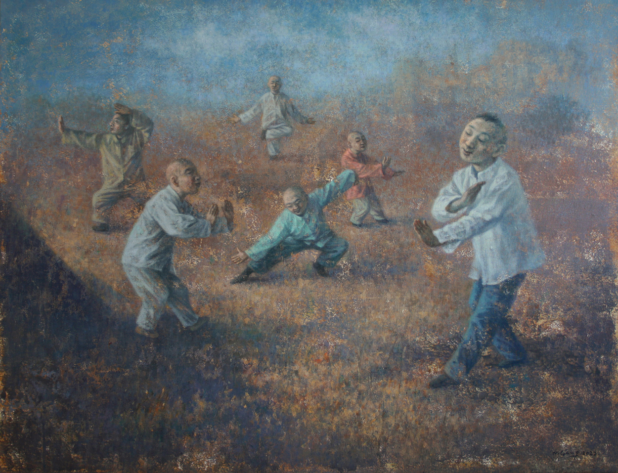 Wang Gang -Taichi - oil on canvas - d'Haudrecy Art Gallery